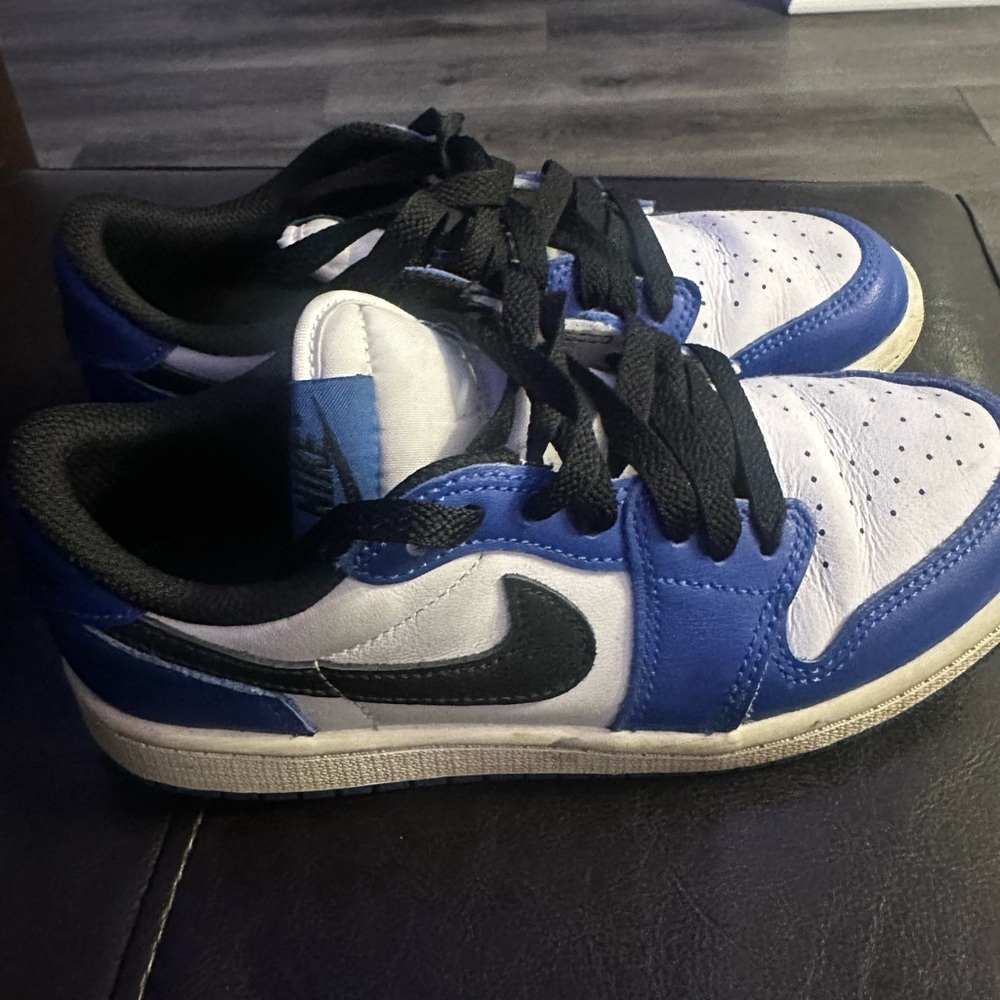 Kids Jordan low Blue and White Sneakers